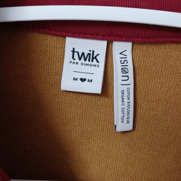 Twik Par Simons Vision Organix Cotton cropped polo sweatshirt top - Picture 3 of 5